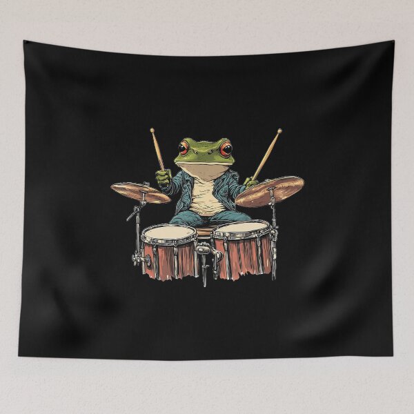 Item preview, Cute Frog Playing Drums Frogs Drummer Music designed and sold by LeanneSandra.