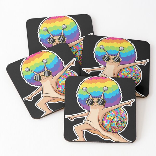 Item preview, Disco Snail - cute afro rainbow dancing - silver mirror rainbow ball disco snail  designed and sold by Prtina.