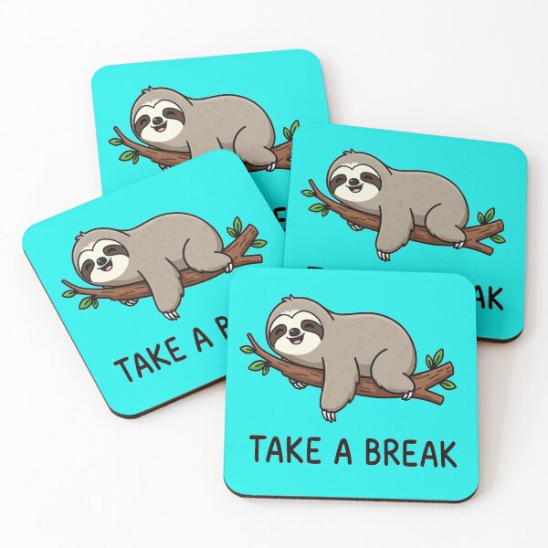 Item preview, Take a Break – Cute Sloth Relaxation Motivational Illustration designed and sold by zohocreations.