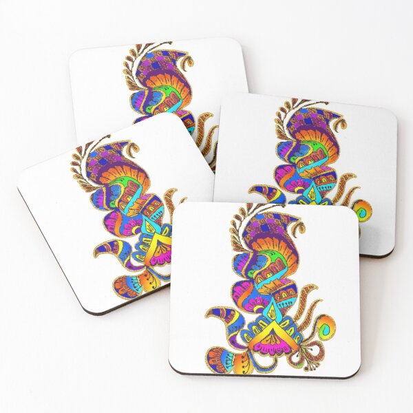 Item preview, Odisha Folk Paisley Floral Art designed and sold by InkWhimsy Artworks.