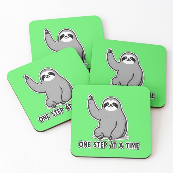 Item preview, One Step at a Time – Cute Sloth Motivation Illustration designed and sold by zohocreations.