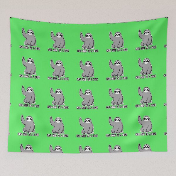 Item preview, One Step at a Time – Cute Sloth Motivation Illustration designed and sold by zohocreations.