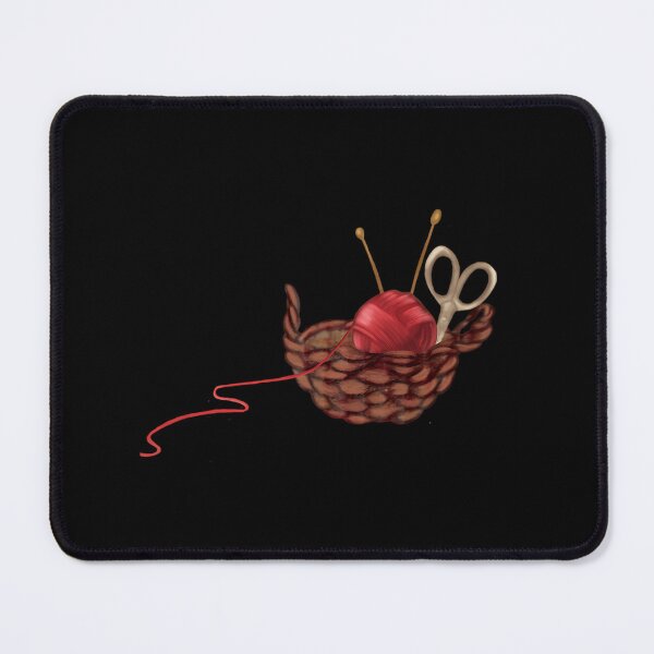 Item preview, Cozy Knitting Basket With Red Yarn designed and sold by FernLela.
