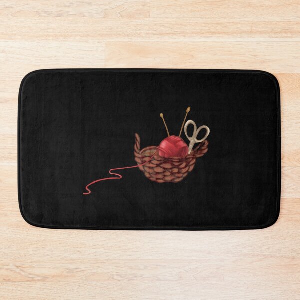 Item preview, Cozy Knitting Basket With Red Yarn designed and sold by FernLela.