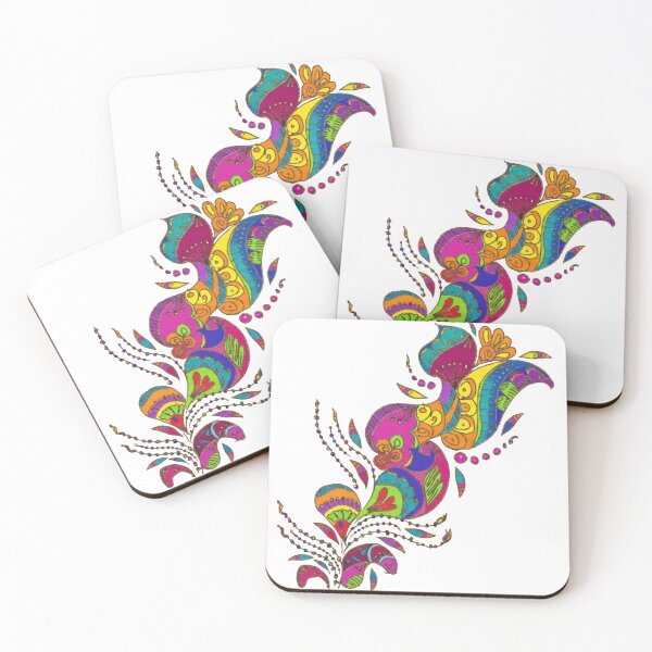 Item preview, Vibrant Odisha Folk Floral Art designed and sold by InkWhimsy Artworks.