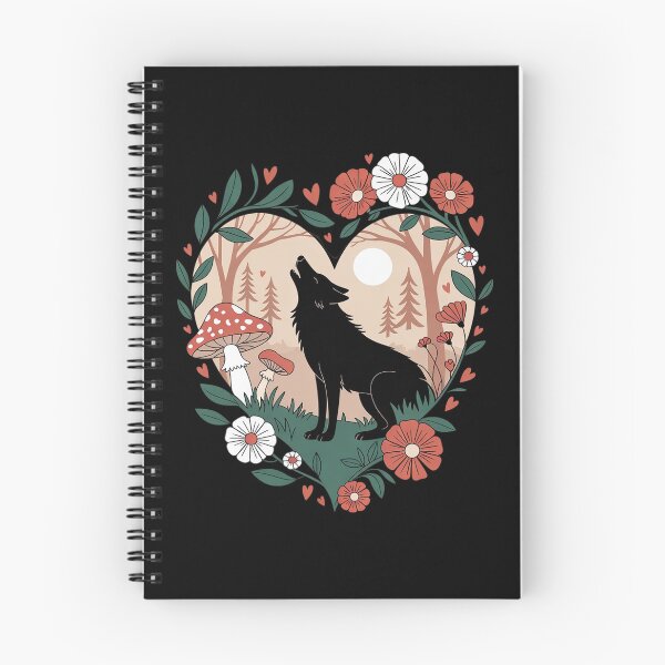 Item preview, Wolf Floral Cottagecore Aesthetic Heart Wolves Flowers  designed and sold by RoyTill0Art.