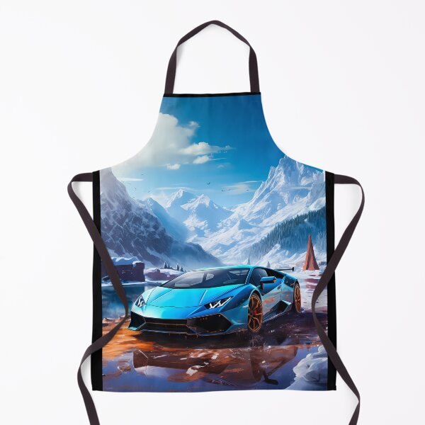 Item preview, Exotic sports car bringing color to snowy mountain valley designed and sold by RevUpDesign.