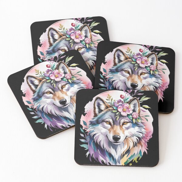 Item preview, Wolf Floral Cottagecore Aesthetic Tea Cup Wolve2  designed and sold by RoyTill0Art.