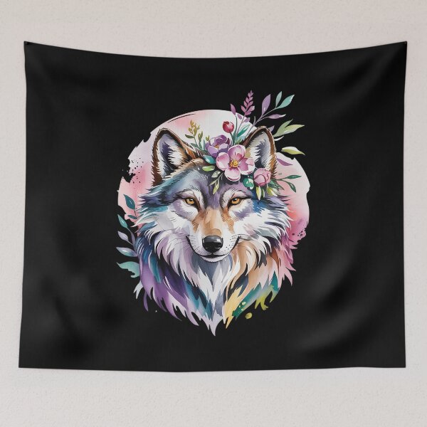Item preview, Wolf Floral Cottagecore Aesthetic Tea Cup Wolve2  designed and sold by RoyTill0Art.