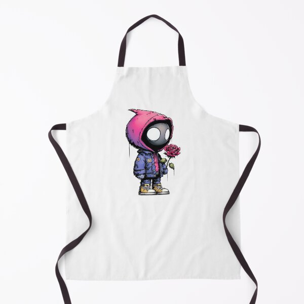 Item preview, Cute chibi robot style character holding red rose glowing eyes dark cartoon vibe designed and sold by Mimoshi ⭐⭐⭐⭐⭐.