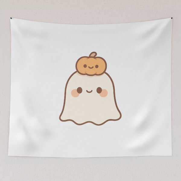 Item preview, Kawaii Little Ghost with Pumpkin designed and sold by Serge-Design.