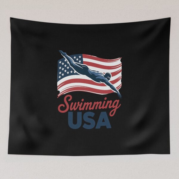 Item preview, Womens Swimming Support Team Flag USA Pool Swimmer designed and sold by Rrettgison.
