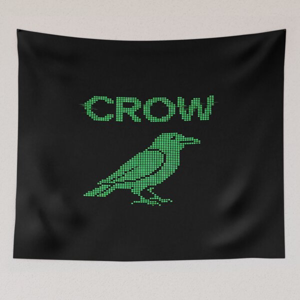 Item preview, Digital Pixel Crow - Retro Green Terminal Glitch designed and sold by Dakson Design - Fantasy Art.