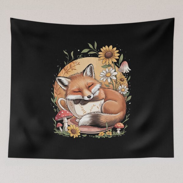 Item preview, Wolf Floral Cottagecore Aesthetic Tea Cup Wolves1  designed and sold by RoyTill0Art.