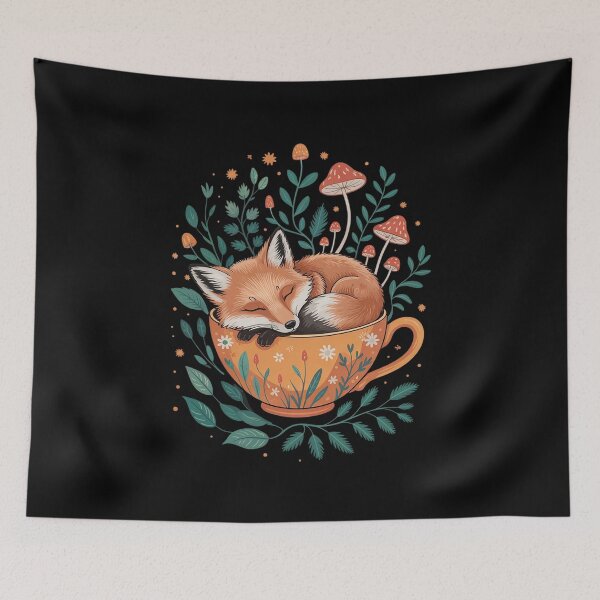 Item preview, Wolf Floral Cottagecore Aesthetic Tea Cup Wolves6  designed and sold by RoyTill0Art.
