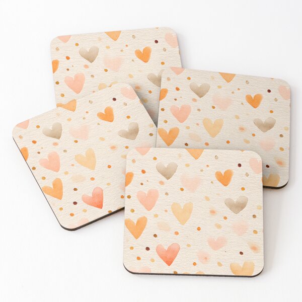 Item preview, Soft Pastel Watercolor Hearts Pattern designed and sold by Teecha45.