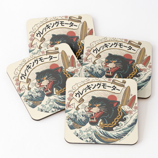 Item preview, Traditional Tattoo Panther Surf - Japanese Wave Art designed and sold by Teeseas Wave.