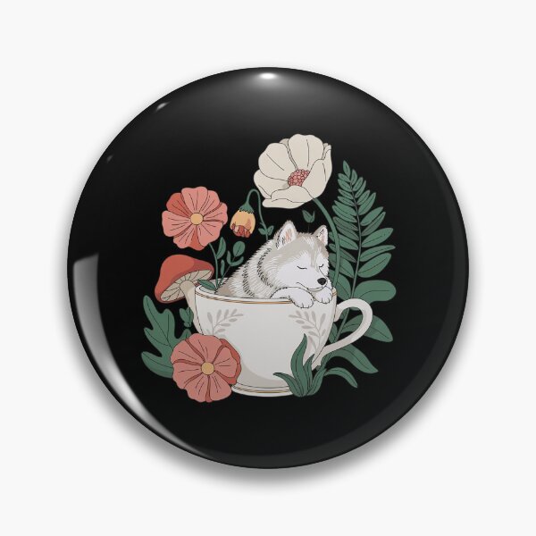 Item preview, Wolf Floral Cottagecore Aesthetic Tea Cup Wolves15  designed and sold by RoyTill0Art.