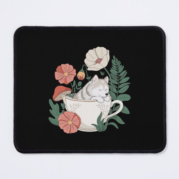 Item preview, Wolf Floral Cottagecore Aesthetic Tea Cup Wolves15 designed and sold by RoyTill0Art.