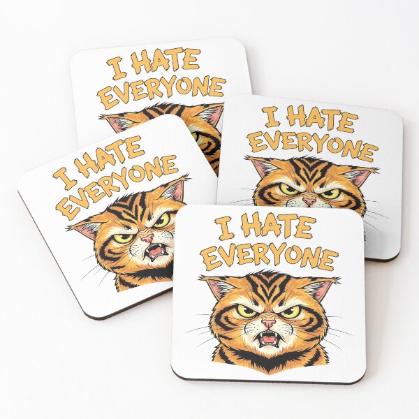 Item preview, I Hate Everyone – Angry Cat Funny Illustration designed and sold by nuel-art.
