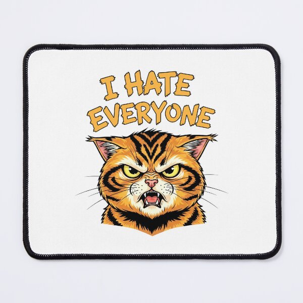 Item preview, I Hate Everyone – Angry Cat Funny Illustration designed and sold by nuel-art.