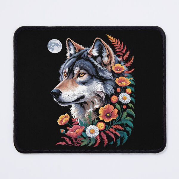 Artikelvorschau, Wolf Floral Cottagecore Ästhetik Wölfe Blumen entworfen und verkauft von RoyTill0Art.