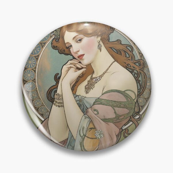 Item preview, Elegant woman Painting in style of Alphonse Mucha designed and sold by Tamas Das.