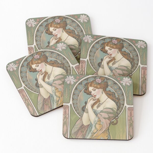 Item preview, Elegant woman Painting in style of Alphonse Mucha designed and sold by Tamas Das.