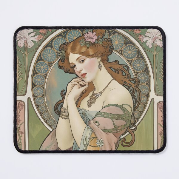 Item preview, Elegant woman Painting in style of Alphonse Mucha designed and sold by Tamas Das.