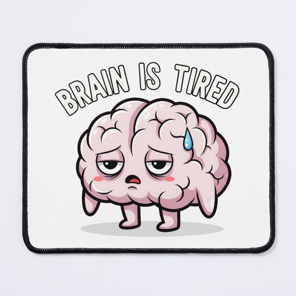 Item preview, Brain Is Tired – Exhausted Brain Illustration designed and sold by nuel-art.