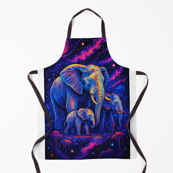 Item preview, Cosmic Elephant Family – Neon Celestial Animal Art designed and sold by Expl0rer.