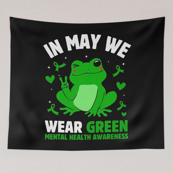 Item preview, In May We Wear Green Mental Health Awareness Funny Frog designed and sold by MicheleDanita.
