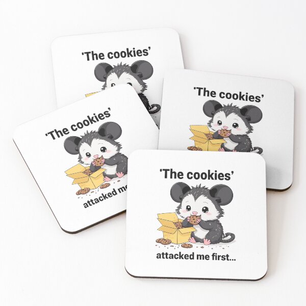 Item preview, Kawaii Possum Eating Cookies — Cute Snack Humor Chibi Opossum designed and sold by Colorful-Garden.