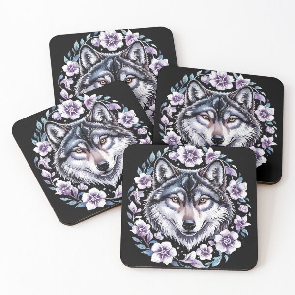 Item preview, Wolf floral Wolf Lover  designed and sold by RoyTill0Art.