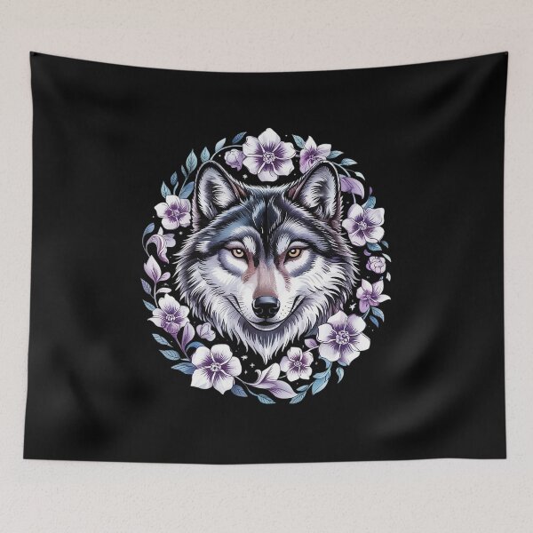 Item preview, Wolf floral Wolf Lover  designed and sold by RoyTill0Art.