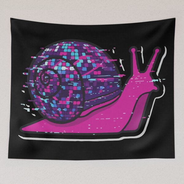 Item preview, Disco Snail - cute pinkie glitchy disco snail  designed and sold by Prtina.