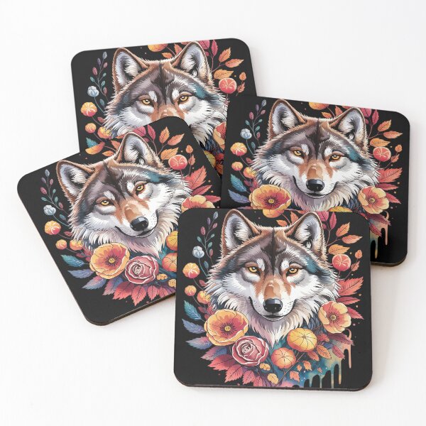 Item preview, Wolf Cute Cottagecore Aesthetic Floral Wolf  designed and sold by RoyTill0Art.