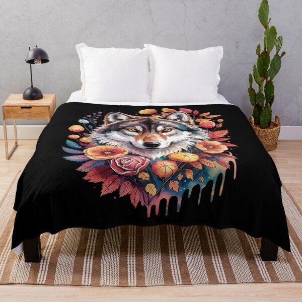 Item preview, Wolf Cute Cottagecore Aesthetic Floral Wolf designed and sold by RoyTill0Art.