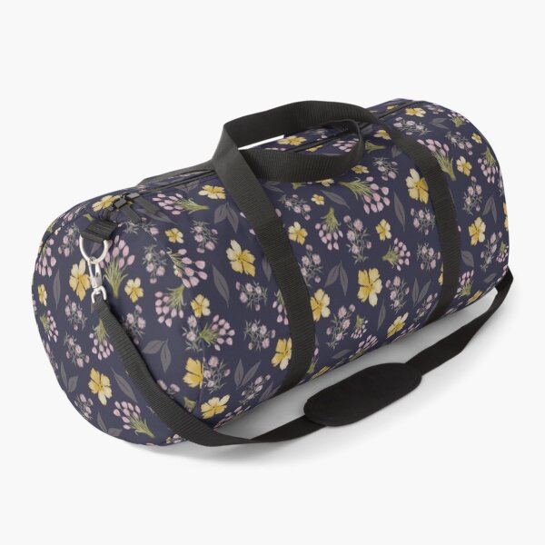 Item preview, Whimiscal Cottagecore Watercolor Floral Pattern on a dark blue background designed and sold by Designs by christel_treiber.
