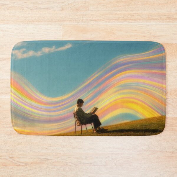 Item preview, Reading in a Dreamscape – Surreal Color Wave Landscape designed and sold by Grind107.