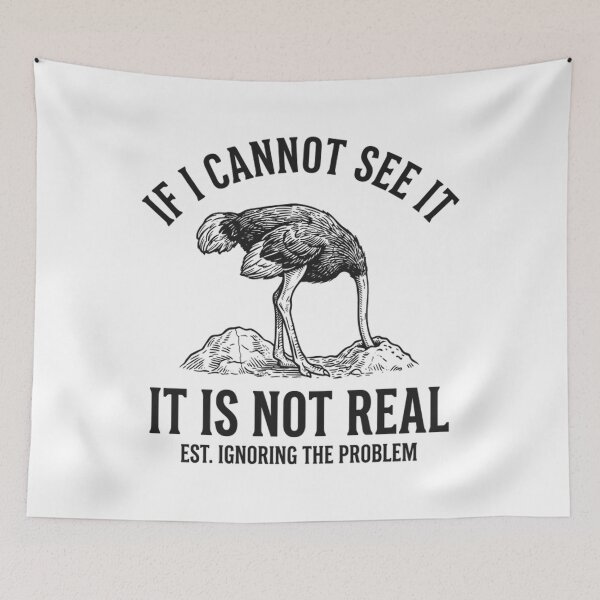 Item preview, Funny Ostrich Head In The Sand - Denial and Procrastination Humor designed and sold by Mason-Pride.