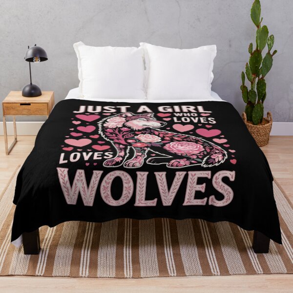 Item preview, Wolf Just A Girl Who Loves Wolves Flower Women Cute Floral  designed and sold by RoyTill0Art.