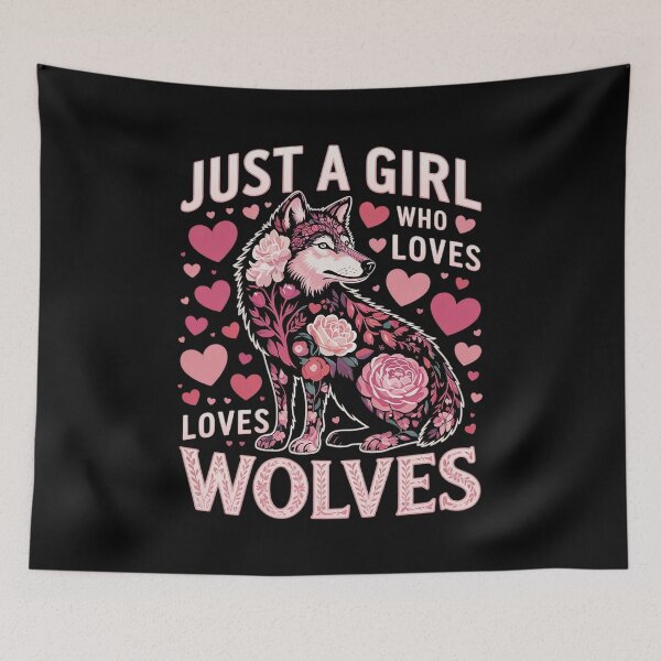 Item preview, Wolf Just A Girl Who Loves Wolves Flower Women Cute Floral  designed and sold by RoyTill0Art.