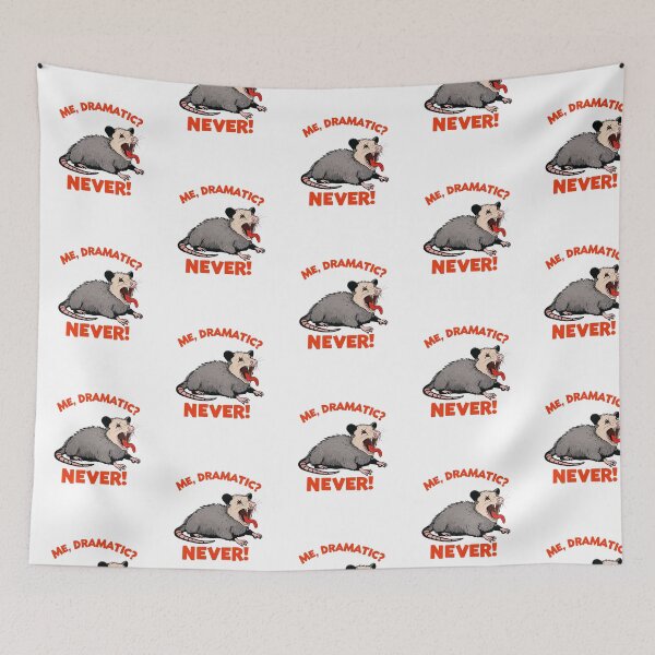 Item preview, Me, Dramatic? Never! — Funny Opossum Screaming Cartoon designed and sold by Colorful-Garden.