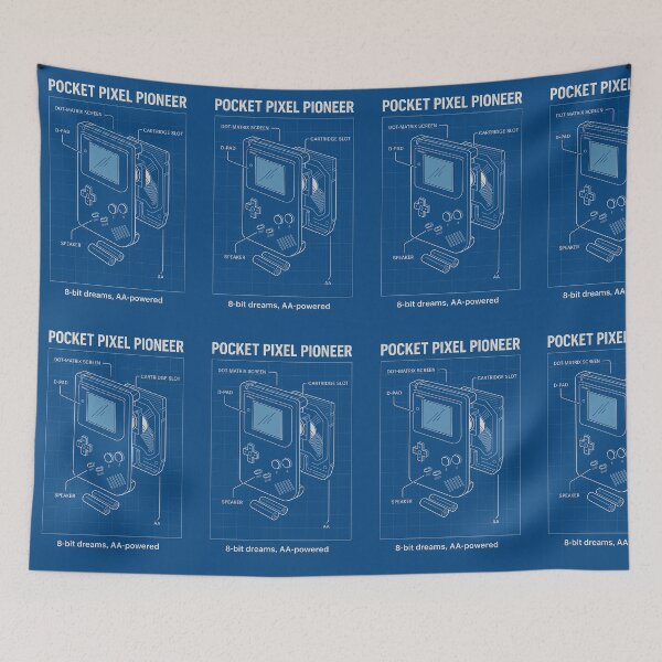 Item preview, Pocket Pixel Pioneer – Game Boy Blueprint Poster designed and sold by Grand Illusions.
