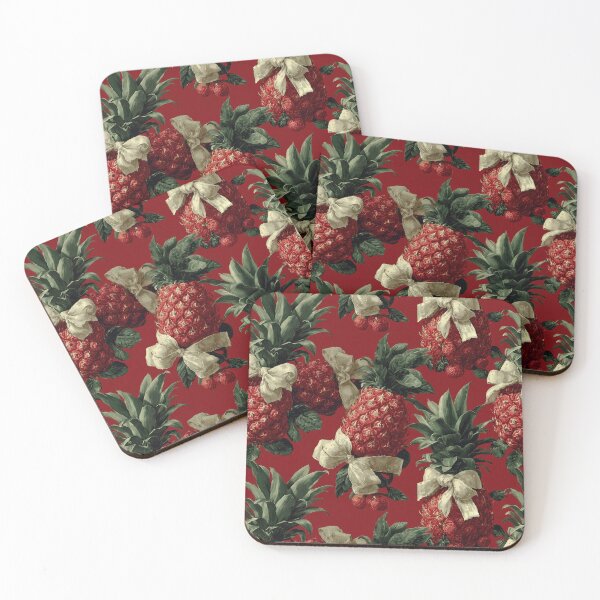 Item preview, Crimson Christmas Pineapple Pattern designed and sold by SQSHD-Pineapple.