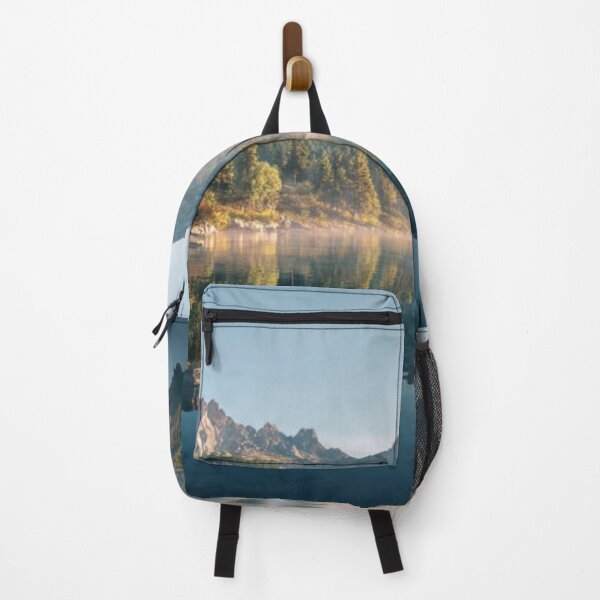 Item preview, Serene Mountain Lake Landscape with Reflected Peaks and Lush Forest Trees designed and sold by LeoArt007.