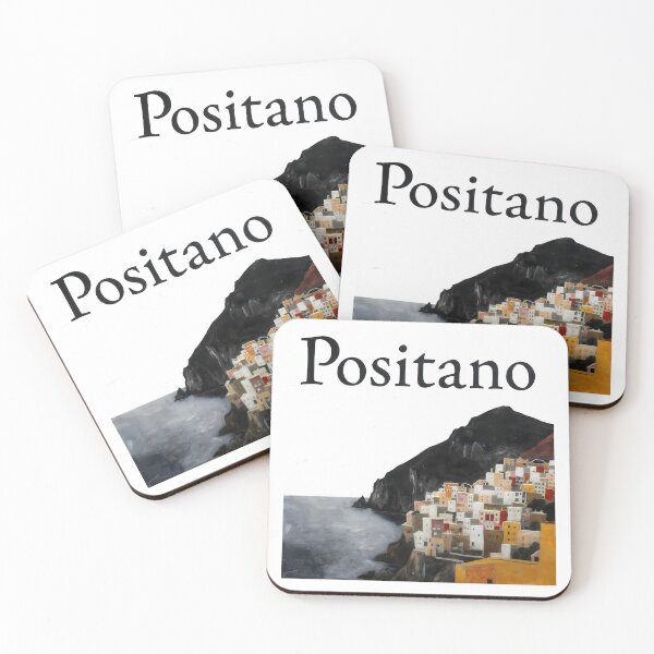 Item preview, Positano Cliffside Art Print | Modern Mediterranean Travel Artwork designed and sold by OzzFrequency.