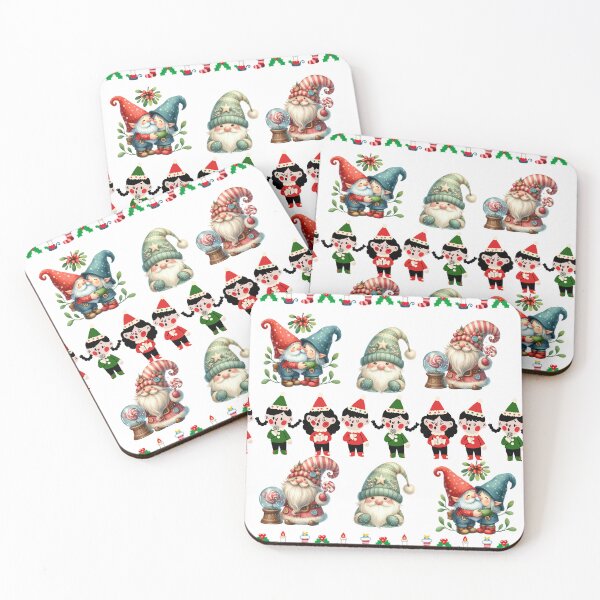 Item preview, Cute Christmas Gnomes and Elves Seamless Pattern Design designed and sold by designbymahi.