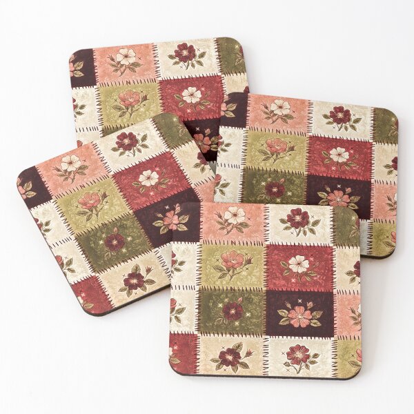 Item preview, Rustic Cottagecore Floral Patchwork Quilt Pattern designed and sold by Hen-C-Art.